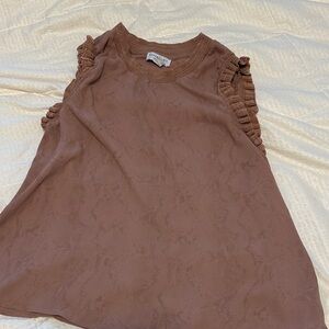 Current Air Mauve Top with Ribbed Collar